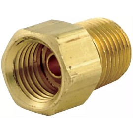 AGS Company 2 Brass SAE Brake Line Adapter 1/4 Female 7/16-24 X 9/16-18 THREAD Male Inverted