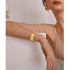 WOWORAMA Gold Hammered Bangle Bracelet for Women Chunky Elastic Stretch