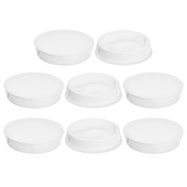QUARKZMAN 45 mm/1.77 inch Plastic Hole Plugs, Pack of 8 Flat Round Insert Fasteners for Closing Furniture and Panel Openings, White