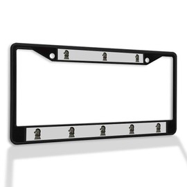 Metal Insert License Plate Frame Chess Knight Weatherproof Car Accessories Black 2 Holes Solid Insert