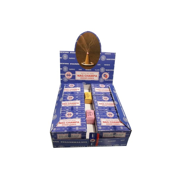 Satya Sai Baba Nag Champa Incense Cones 12 Small Boxes