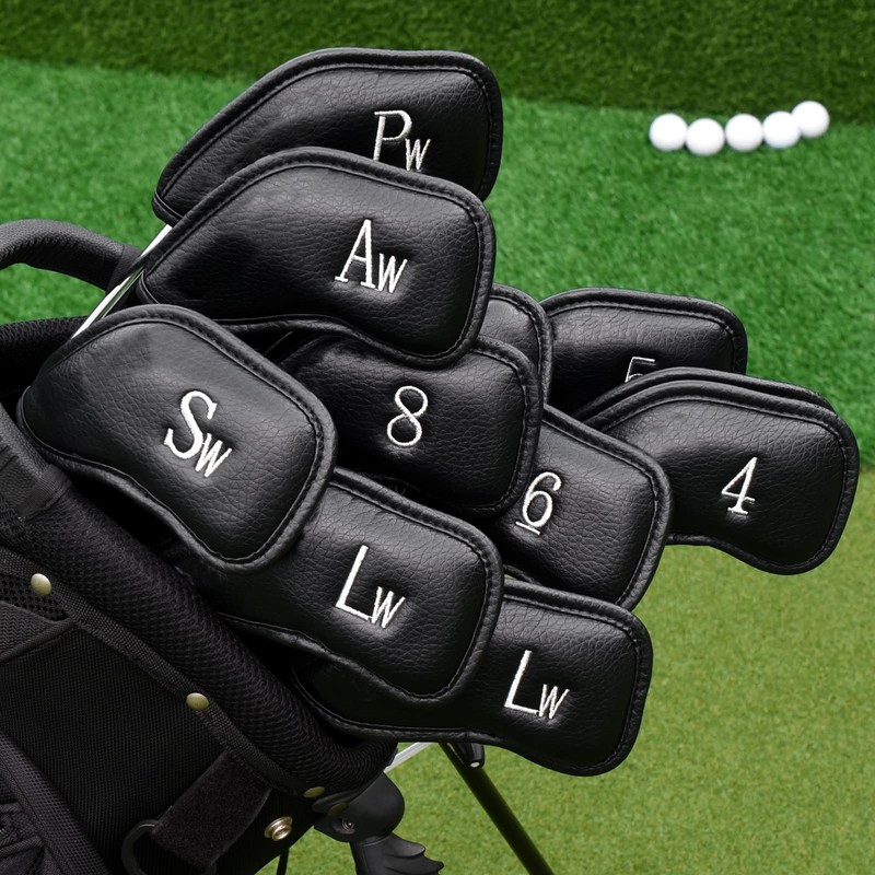 Left Handed Golfer 12pcs/Set Black Golf Iron Headcover Set Easy