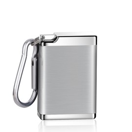 Mini Ashtray, Pocket Ashtray Made of Aluminium Alloy, Travel Ashtray, Odour-Proof, Insulated, Lightweight (Silver)