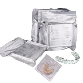 Retenedor de férula de ortodoncia de laboratorio dental de 5 x 5 pulgadas para formar al vacío, suave y duro, material termoformado de 1.0/1.5/2.0 mm (película suave 1.0 20 piezas)