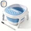 Collapsible Foot Bath Tub with Long Handle Foot Brush, Foldable