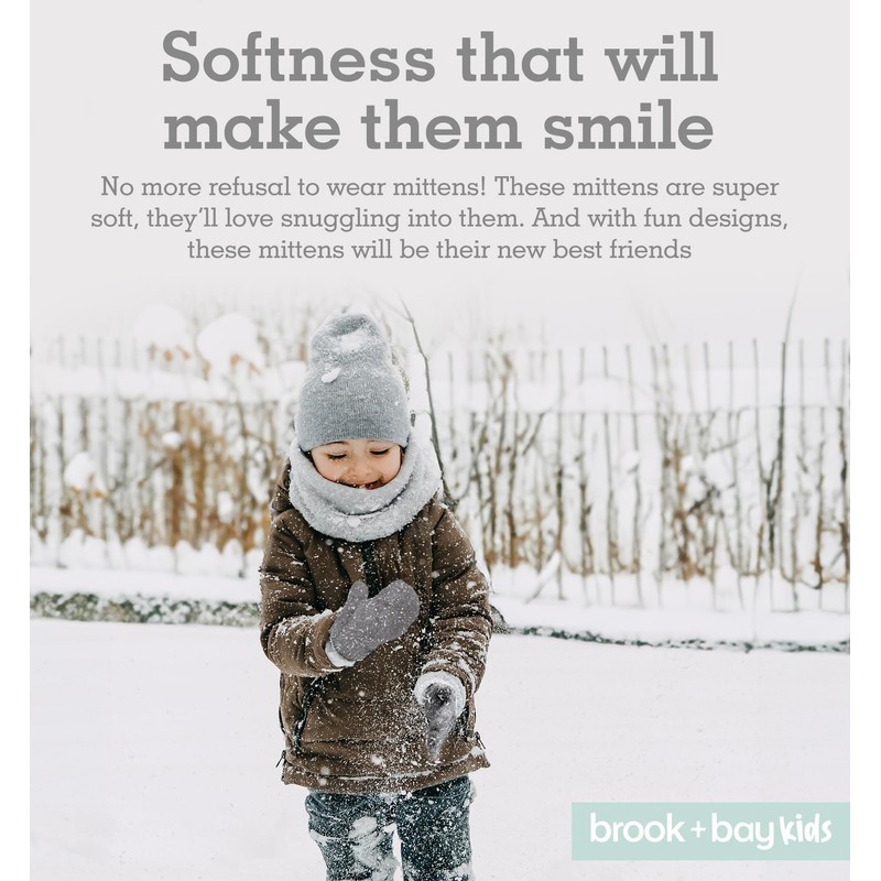 Brook + Bay Toddler Mittens - Kids Magic Gloves Knit