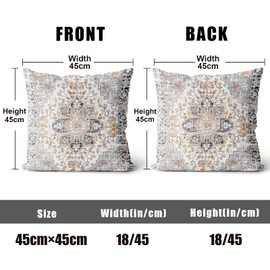 XPHZZL Pack of 2 Soft Decorative Cushion Covers 45 x 45 cm Square Throw Pillow Case Bohemian Style Pillowcases for Sofa Bedroom Outdoor Patio Garden Blue/Grey with Invisible Zipper