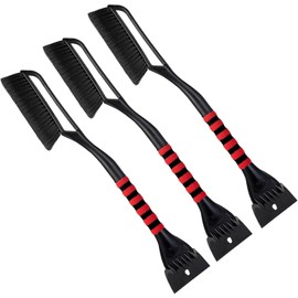 FOVAL 27" Ice Scraper Snow Brush (3 Pack), Wider Snow Scraper(4.73" Width) Snow Removal Car Brush with Comfortable Foam Grip for Cars, Trucks, SUVs, Windshield, Window - Winter Tool