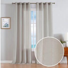 Nautica - Cordelia Crushed Sheer Curtain | Window Panel Curtains | Lightweight Drapes | Set of 2 Panels | Sheer | Grommet Header | Measures 52" x 84" | Taupe