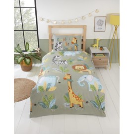 Rapport Home Rumble In The Jungle Kids Duvet Set Toddler's Bedding Set, Green
