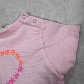 Everbloom Baby 6 Months Pink Embroidered Flower Heart Billy Tee Shirt New