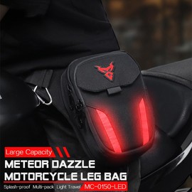 Motorcycle Leg Bag Thigh Belt Hip Bum Waterproof Ride Cycling Biker Waist Bag Fanny Pack Moto Travel Hiking Pocket, Red