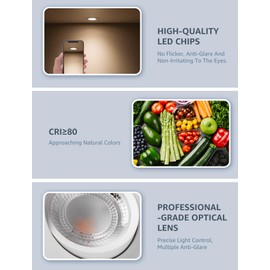 Aigostar LED Recessed Spotlight 230 V, 5 W Ceiling Spotlight LED, 370 LM LED Spot, Warm White 3000 K, Diameter 70-75 mm, Swivelling Ceiling Spotlights for Kitchen, Living Room, Corridor, Pack of 3