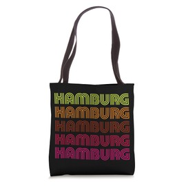 Retro Hamburg Germany Inline Font Disco Design Vintage Tote Bag