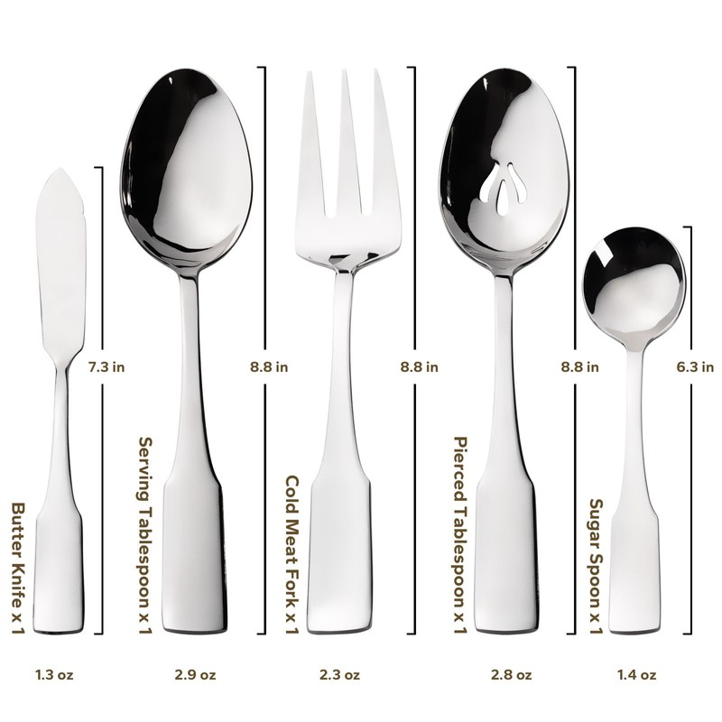 Alata Kate 65-Piece Silverware Set with Utensil-Serving Set, Service for