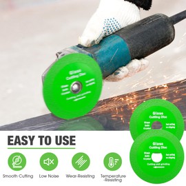 6 Pcs Glass Cutting Disc for Angle Grinder, HYLEBOR 4" Diamond Cutting Blade Disc Grinding, 1mm Ultra-Thin Saw Blade Wheel of Glass, Jade, Crystal, Wine Bottles, Tile