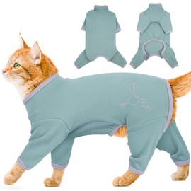 ADNIKIA Cat Pajamas for Cats Only, Sticky Hair Cat Clothes, Sphynx Hairless Cats Sweater, Recovery Suit After Surgery, Prevent Lost Hair Kitten Onesie Shirts Costumes Outfits for Pet