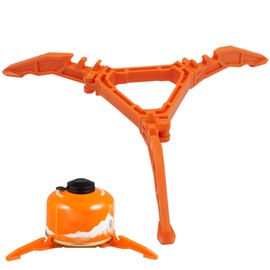 Gas Canister Stand, Foldable Gas Tank Bracket Outdoor Camping Tripod Fuel Gas Bottle Stand Canister Holder for Camping Picnic Bikepacking Hiking for 100g / 250g / 450g Gas Canister (Orange)