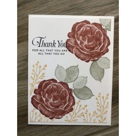 Stampin' Up! Thank You Card Set Of 4 Stampin Up Healing Hugs Cajun Craze Roses