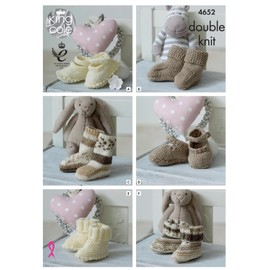 King Cole Baby Socks, Booties & Shoes Cherished Knitting Pattern 4652 DK,Multicolor,3.25 mm