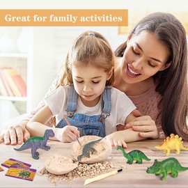 LiRiQi Pack of 12 Dinosaur Eggs Party Supplies Toy, Dino Eggs Dig Kit, Kit Excavation Set, Archaeology, Digging Dino Egg, STEM Toy Gift for Children Boys Girls from 6 7 8 9 10 Years