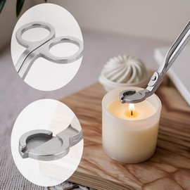 3 in 1 Candle Accessory Set, Candle Wick Trimmer Cutter, Snuffer, Dipper, Wick Care Kit with Trimmer, Dipper and Extinguisher (Silver)
