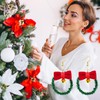 Skyfun Christmas Earrings for Women Christmas Tree Bow Earrings Red