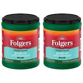 Folgers Simply Smooth Decaf Ground Coffee, 11.5 Oz. Canister, 2 Pack
