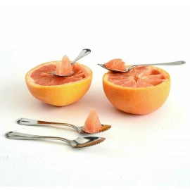 AlepTau Grapefruit Spoon Serrated Stainless Steel Dessert Spoon Serrated Edge 2/4/6 Set - Set of 6 Spoons