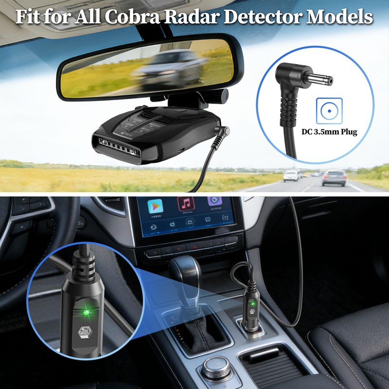 Car Charger for Cobra Laser Radar Detector Rad 480i 250