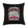 World's Greatest Girlfriend National Girlfriend Day Best GF Throw Pillow