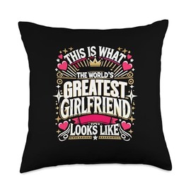 World's Greatest Girlfriend National Girlfriend Day Best GF Throw Pillow