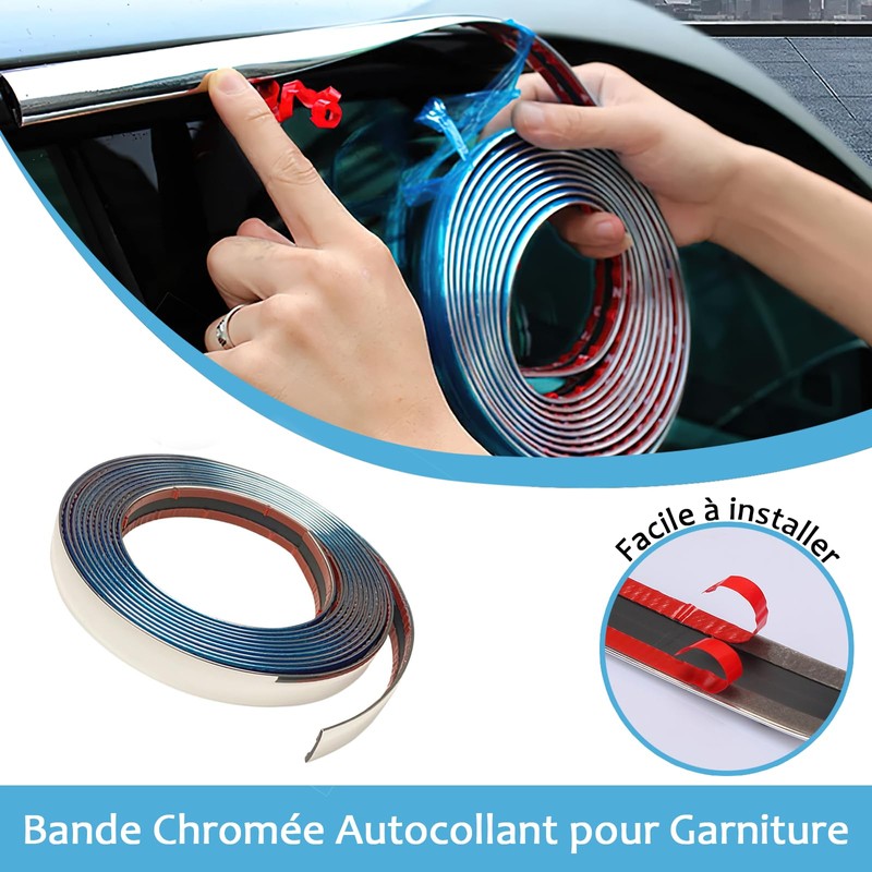 VEGCOO Chrome Car Trim Trim - 10mm x 8m Car