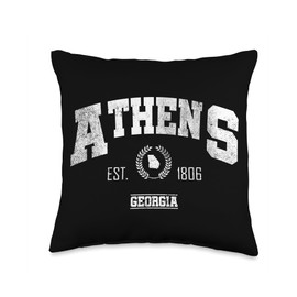 Athens GA | Georgia | Vintage Throwback Throw Pillow
