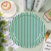 30Pcs Green Striped Paper Plates, Scalloped, Minimalist, 9 In