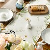 Bunny Rabbit Butterfly Eggs Flowers Easter Table Runner, Seasonal Spring