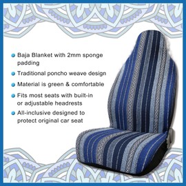 A ABSOPRO Universal Baja Seat Cover Universal Durable Bucket Seat Cover Blue Item Replacement