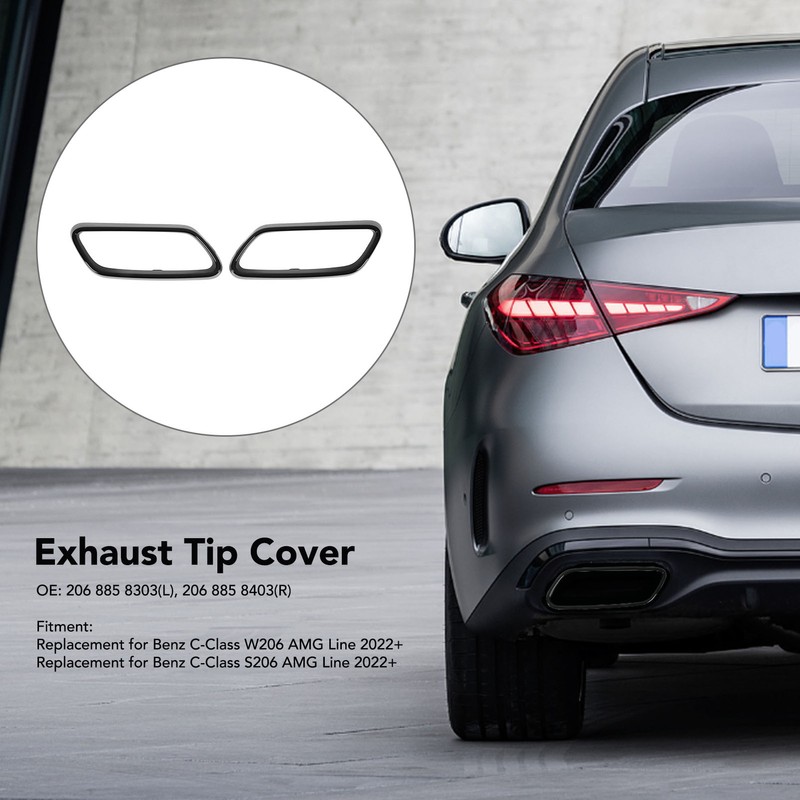 Exhaust Tip Cover Trims Bezel Replacement for Benz C‑Class W206