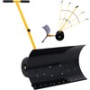 Snow Shovel with Wheels - 29" Angled Blade, Adjustable Handle,