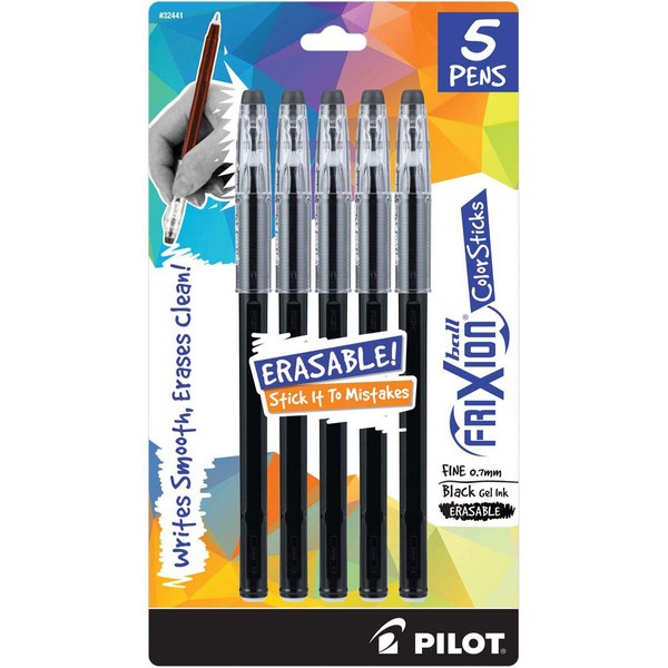 PILOT FriXion ColorSticks Erasable Gel Ink Stick Pens, Fine Point,