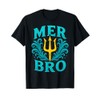 Mer Bro Ocean Trident Waves With Aqua Lettering T-Shirt