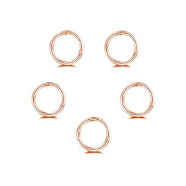 5Pcs Stainless Steel 16G 18G Sleeper Hoop Earrings for Women Men Septum Hinged Clicker Nose Lip Ring Helix Daith Cartilage Tragus Piercings Tiny Small Huggie Hoops Hypoallergenic Sensitive Ears