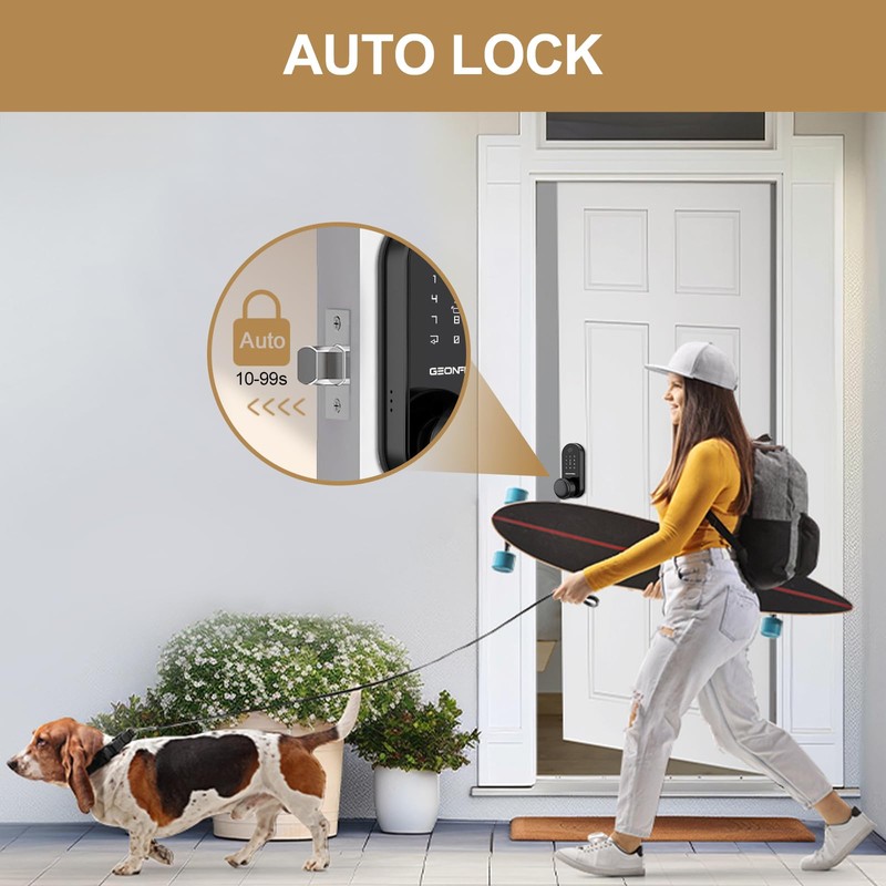 GEONFINO Smart Door Lock with Knob, Keyless Entry Door Lock