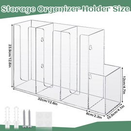 4 Compartments Acrylic Coffee Cup and Lid Storage Organizer Holder Disposable Coffee Cup Dispenser Paper Cup Organizer Plastic Cup and Lid Holder for Kitchen Coffee Bar Shop Party Supply (Transparent)