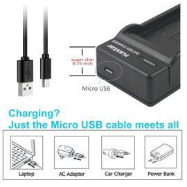Kastar Slim USB Charger Replacement for Panasonic DMW-BLC12, DMW-BLC12E, DMW-BLC12PP and Panasonic Lumix DMC-FZ200, DMC-FZ1000, DMC-G5, DMC-G6, DMC-GH2 Digital Cameras