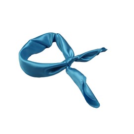 Womens Light Blue Silk Feel Plain Soft Neck Scarf Scarves