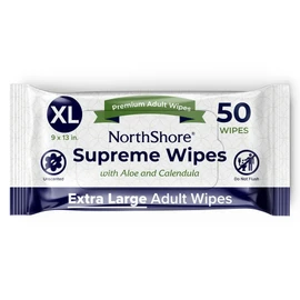 NorthShore Supreme Heavy-Duty Quilted Wipes, X-Large, 9 x 13 in., Pack of 50