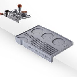 Espresso Tamping Mat - Silicone Coffee Bar Mat Tamper Mat,Espresso Accessory for Baristas Home Kitchen Bar Coffee Shop (Gray)