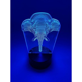 POGSTER 3D Elephant Lamp – 7-Color Changing LED Night Light for Kids' Bedroom or Desk