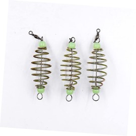 GRIRIW 30pcs Luminous Fishing Bait Holders Durable Fishing Bait Cages for Carp Outdoor Use Stable Lure Holder with Night Visibility Beads